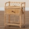 Baxton Studio Kobie Modern Bohemian Natural Brown Rattan 1-Drawer Nightstand 226-13120-ZORO - alternate 4
